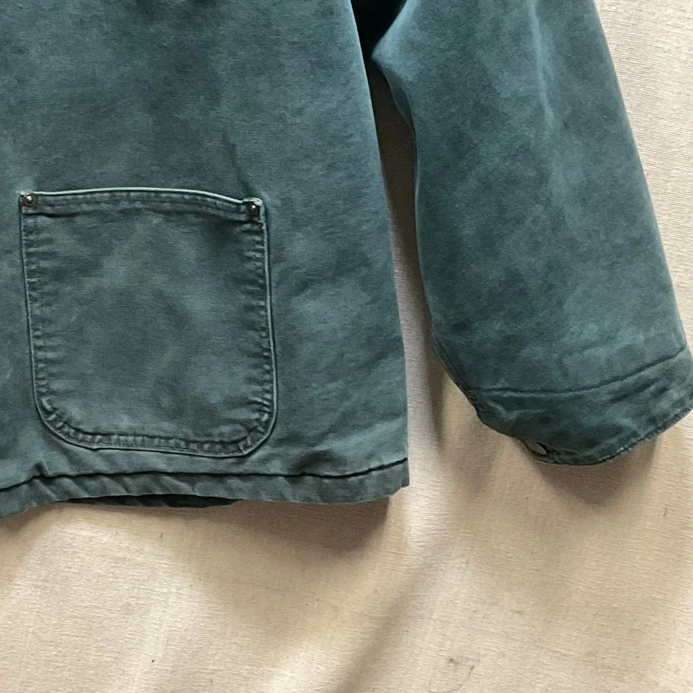 Vtg Carhartt CB143 Made in USA Hunter Green Blanket Lined Chore Coat XL‎ CB143 - Picture 7 of 12